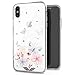 JAHOLAN Pink Butterfly Flower Cute Girls Floral Design Clear TPU Soft Slim Flexible Silicone Cover Phone Case for iPhone Xs Max 2018 6.5 inch