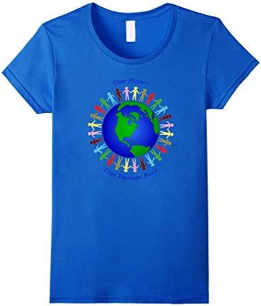 Women's One Planet One Human Race Large Royal Blue