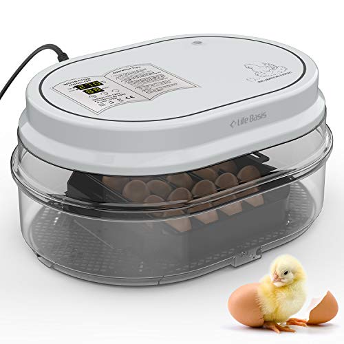 Lifebasis孵卵器 インキュベーター 孵化器 自動転卵 鳥類専用18個入卵 ヒヨコ生まれ 家庭用大容量孵卵機 子供教育 自動温湿度制御ふ卵機 湿度保持 デジタル表示 鶏卵 アヒル うずら 正規品 一年保証