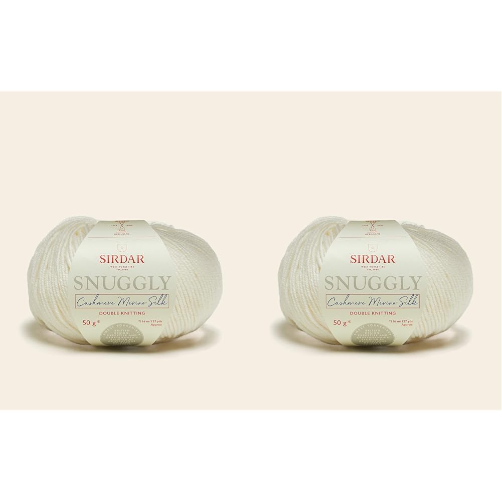 Sirdar Snuggly Cashmere Merino Silk DK Double Knitting, Snow Queen (302), 50g (Pack of 2)