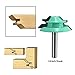 Yakamoz 1PC 45 Degree Lock Miter Router Bit 1-1/2 Diameter 1/4 Shank Green Wood Cutter for Woodworking Drilling Power Tools
