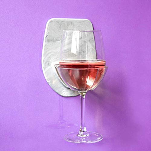 Ljnuanrg Bathtub Wine Rack Plastic Wine Glass Holder for The Bath Shower Red Wine Glass Holder (Gray, ONE) - Thumbnail 3