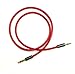 Red 3ft Gold Plated Design 3.5mm Male to 2.5mm Male Car Auxiliary Audio Cable Cord Headphone Connect Cable for Apple, Android Smartphone, Tablet and MP3 Player