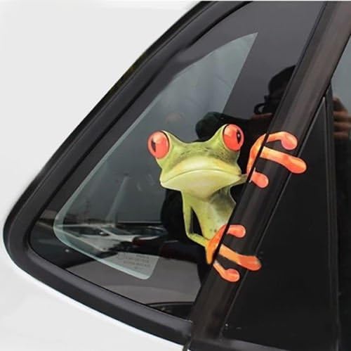 Eforcar 5PCS Fashion 3D stereo animal sticker cute funny Realistic cartoon frog car stickers