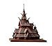 KERANOVA 361 Clever Paper Temples of The World 70 Piece Borgund Stave Church 3D Puzzle, 19 x 14 x 21 cm, 1/87 Scale, Multi Color