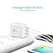 EC Technology 4A 3 port 20W USB Wall Charger with Auto IC (Foldable Plug) Adapter for iPhone 7/6s/6/ 6 Plus, iPad Air 2/Pro, Galaxy S7/S7 Edge/S6/S6 Edge and More-White