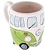 Set of 4 Ceramic Shaped Coffee Mug/Cup Set (Red, Blue, Green & Orange) (Camper Van) By Giftbrit