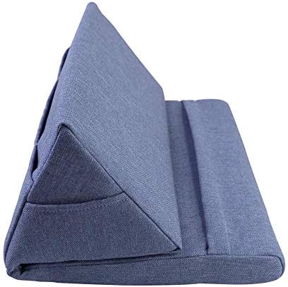 YongYI Tablet cushion, Foldable Stylish Tablet Holder Stand Lightweight Bracket Durable Foam Cushion for Bed/Book/iPad/iPhone/Samsung Galaxy (Blue)
