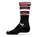 Swiftwick - Aspire Seven, Crew Socks for Cycling, Stripe Black Red Gray, Medium