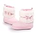 LIVEBOX Baby Girls' Premium Soft Sole Bow Anti-Slip Mid Calf Warm Winter Infant Prewalker Toddler Snow Boots (S: 0~6 months, Pink)