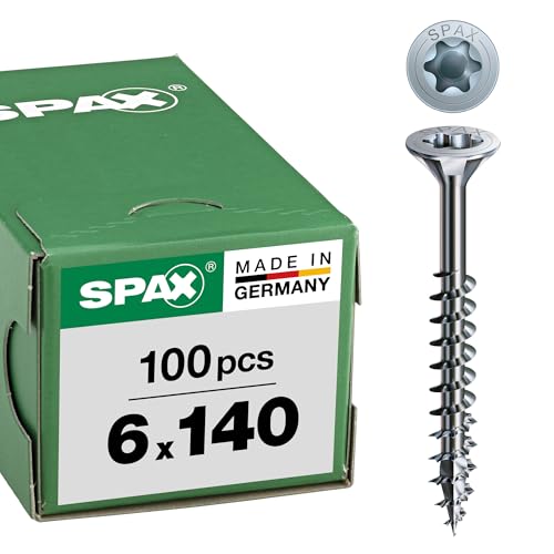 Spax Screw, Countersunk Head Screw Torx or etoile-acier ZINGUE White, 0/1050/001/ 6,0/ 140/ /01