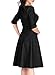 Miusol Women's Retro V Neck Vintage Style Cocktail Party Swing Dress (Large, D-Black)