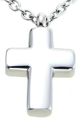 Cross Cremation Urn Jewelry Necklace Pendant Filler Kit Ashes Stainless Steel