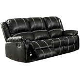 Acme Zuriel Motion Sofa in Black Synthetic Leather