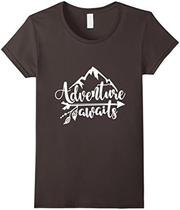 Womens Adventure Awaits - Camping, RV, and Outdoor Travel T-shirt Medium Asphalt