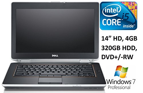 Dell Latitude E6430 14” Business Laptop PC, Intel Core i5 Processor, 4GB DDR3 RAM, 320GB HDD, DVD+/-RW, HD Webcam, Windows 7 Professional (Certified Refurbished) Dell Latitude E6430 14” Business Laptop PC, Intel Core i5 Processor, 4GB DDR3 RAM, 320GB HDD, DVD+/-RW, HD Webcam, Windows 7 Professional (Certified Refurbished)