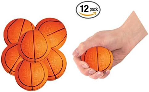 Play Kreative Basketball Stress Balls โ 12 Mini 2.5โ Sports Squeeze Balls โ Great Sports Party Favors