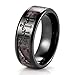 SHARDON Men's 8mm Plated Black Titanium Wedding Bands 3 Crosses and Camouflage Inlaid Christian Ring