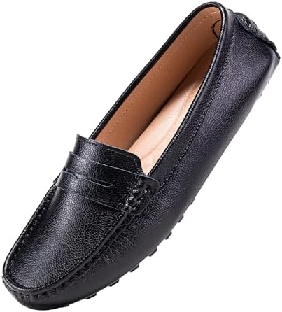 Loafers Amazon Boat Shoes BEAUSEEN Women's Penny Loafers Leather