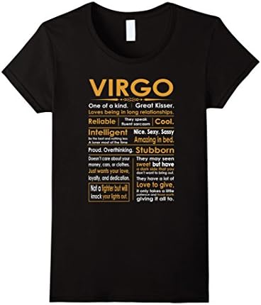 Women's Funny Virgo Zodiac Sign Shirt XL Black
