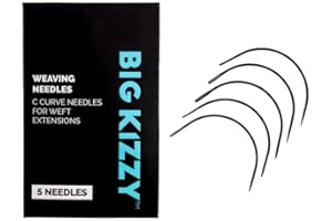 Big Kizzy C Curve Weaving Needles for Weft Extensions, Easily sew in Human Hair Extensions, Wigs, and Hair Pieces