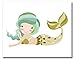Mermaid Wall Art Prints (8 inches x 10 inches, White)