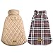 Kuoser Dog Coats Dog Jackets Waterproof Coats for Dogs Windproof Cold Weather Coats Small Medium Large Dog Clothes Reversible British Style Plaid Dog Sweaters Pets Apparel Winter Vest for Dog Brown S