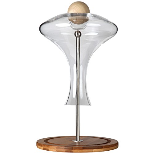 Classic Glass Wine Decanter with Wooden Ball Stopper and Decanter Dryer