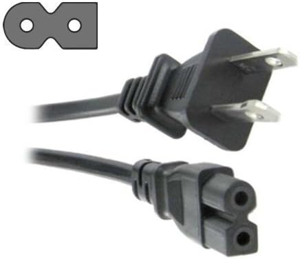 [UL Listed] AIR SIX 6Ft 2 Prong Polarized AC Wall Power Cable Cord Plug for Sony PlayStation 1 2 PS1 PS2, Vizio Sharp Sanyo Emerson TV, Arris Router, Bose Companion 3 5 Multimedia Speaker