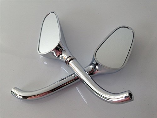 HK MOTO- Universal Mini Small Motorcycle Golf Club Mirrors Fit For Harley Yamaha Chrome