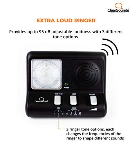 ClearSounds CR200 ClearRing Ring Signaler Booster with Flashing LED Strobe Ringer for Analog Telephones Landline - Thumbnail 3