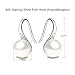 Women's Classical Freshwater Cultured Pearl Dangle Earrings White 925 Sterling Silver