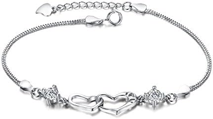 Christmas Gift 925 Sterling Silver Bracelets for women (White)
