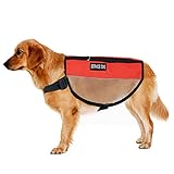 Petroad Service Dog Vest Breathable Mesh Harness (Red, 15