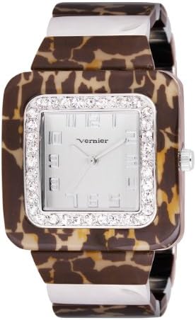 Vernier Women's VNR11074SS Tortoise Look Wired Polyurethane Bangle Quartz Watch