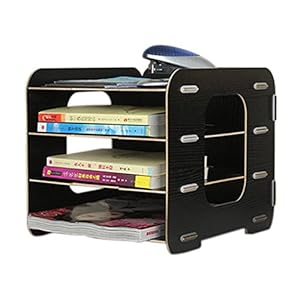 Estante de documentos tabla organizador de escritorio de madera cajas