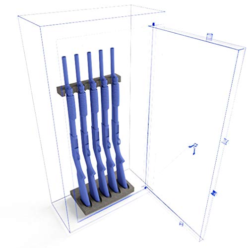 RKrack Kit Five Foam Gun Rack - Universal Rifle Barrel Rest with Magnetic Strip - Gun Storage - Weapon Rack - for Gun Safe and Free Standing - Gun Rack Pegboard - Fishing Rod Holder - Gift for Hunter