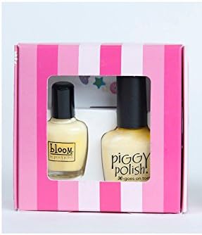Piggy Polish Set, Just In Time For Mother's Day, Mom &amp; Me Nail Polish, Light Yellow, Healthy, Non Toxic and Safe Nail Polish, .5 oz Bottle and Mini Bottle