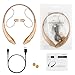 Bluetooth Headphones Rymemo Newest Design Wireless Headset Music Earphones Stereo Earbuds Sports/running Magnetic Neckband Style Shine Like Diamond Surface for Cellphone, Gold