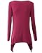 JayJay Women Crisscross Neck Basic Soft Fabric Long Sleeve Loose Fit Tunic