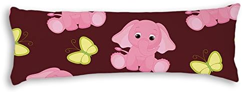 Veronicaca Little Pink Elephant Custom Cotton Body Pillow Covers Pillow Cases 20"x54"