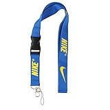 Lanyard Keychain Holder Keychain Key Chain Black Lanyard Clip with Webbing Strap (Nike Blue)