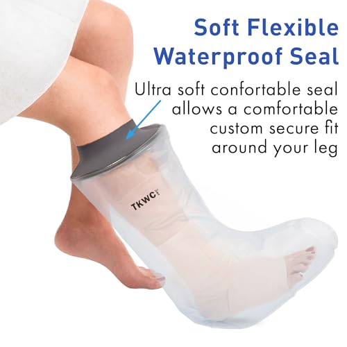 TKWC INC Water Proof Leg Cast Cover for Shower - Watertight Foot Protector (Half Leg (Soft))