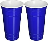 32 Oz. Reusable Double Insulated Blue Solo Party Cup - Set of 2