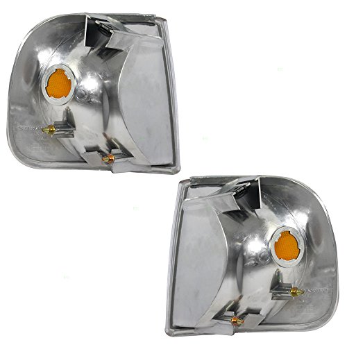 Pair Set Park Signal Corner Marker Lights Lamp Units Replacement for Ford F150 F250 Pickup Truck Expedition F75Z13201AC F75Z13200AC