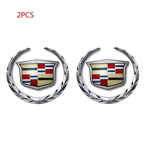2pcs 3D for Cadillac Emblem, Metal Labeling for Escalade ATS SRX XTS CTS XT5 XLR,etc, Car Tailgate Hood Emblem