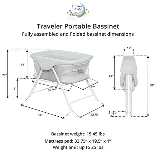 dream on me traveler portable bassinet