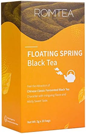 Black Tea Bags Loose Leaf Tea for Iced Tea or Hot Tea, Hand Picked & Processed Tea Leaves Individually Wrapped in Food Grade Foil, Floating Spring Black Tea Ideal Tea Gift, 20 Bags