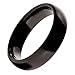 MJ 6mm Beautiful Black Ceramic Wedding Band Classic High Polished Ring