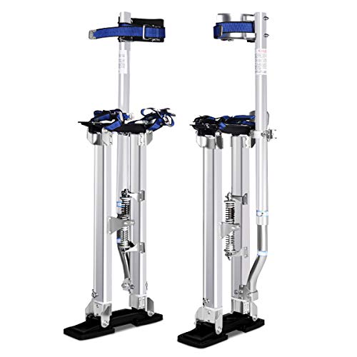 Goplus Drywall Stilts Drywall Lifts Aluminum Tool Stilt for Painting Painter Taping (18"-30", Sliver)